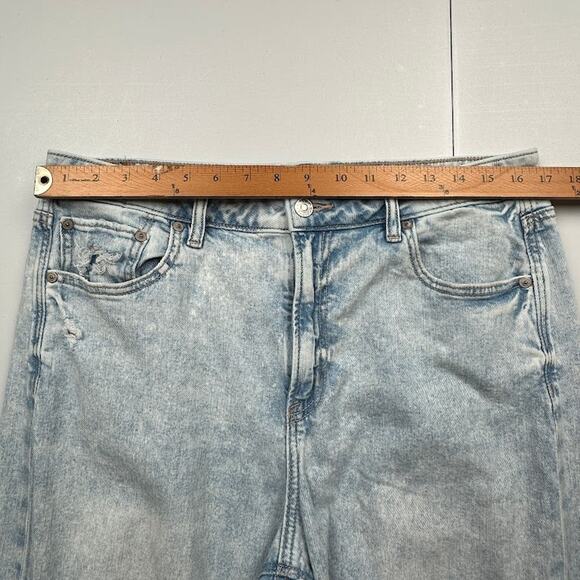 American Eagle Jeans Womens 12 XLong Blue Super High Rise Baggy Wide Leg Stretch - Picture 10 of 14
